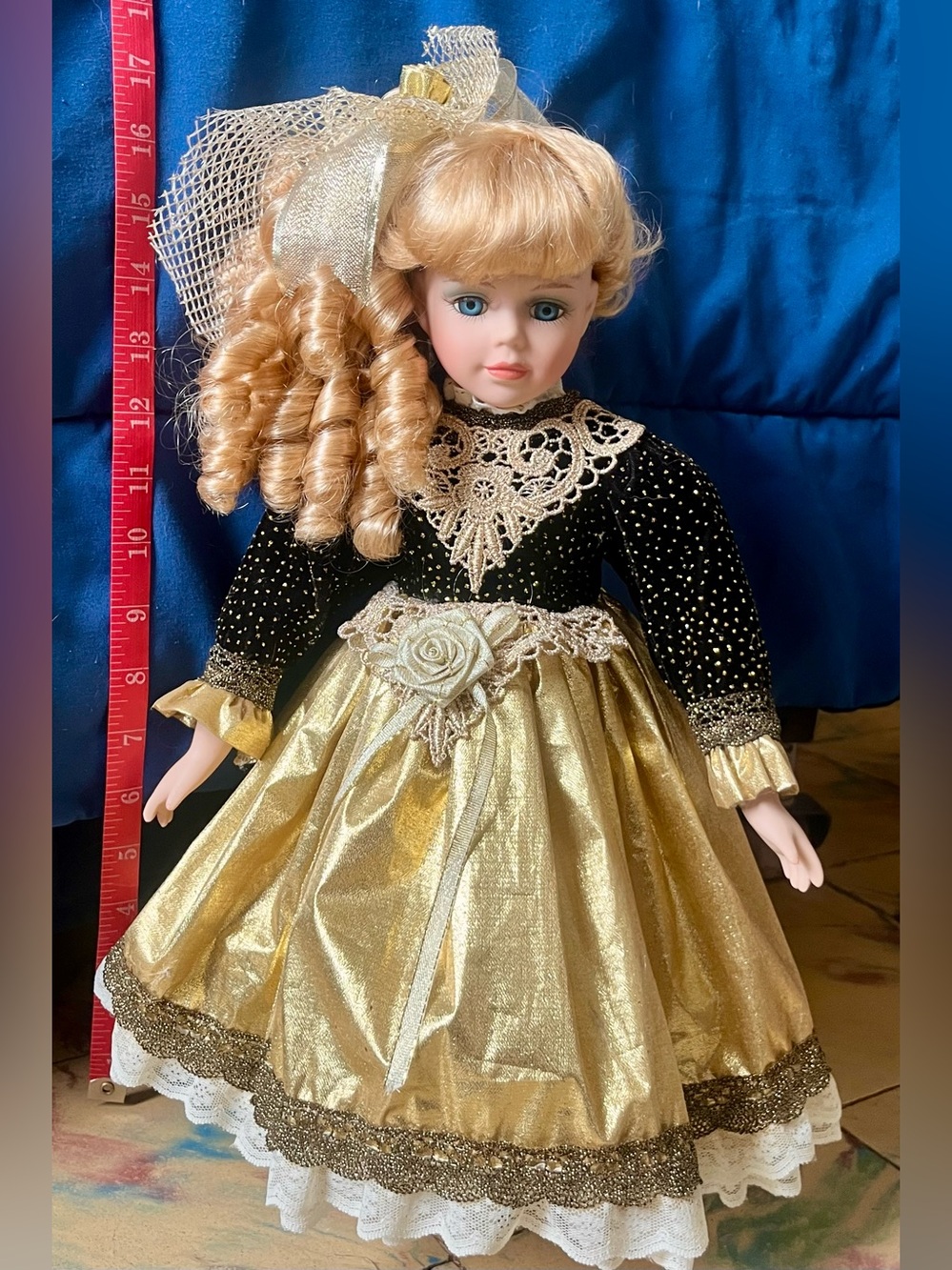 Vintage “Little Ladies” 17” porcelain doll
W/stand, excellent condition-no case